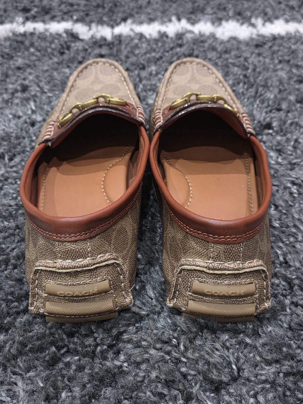 Coach Women’s Brown Signature Canvas Driving Loafers Size 11B - Picture 4 of 8